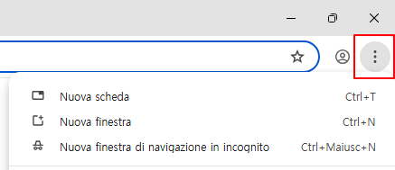 Pulsante menu di Chrome
