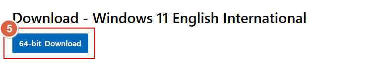 Pulsante download Windows 11 64 bit